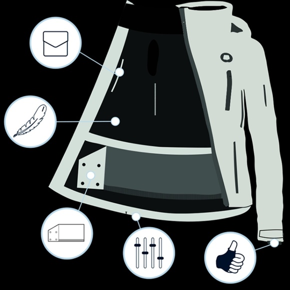 Hooded Ski Jacket Insulated Water Resistant Blue - Picture 5 of 8